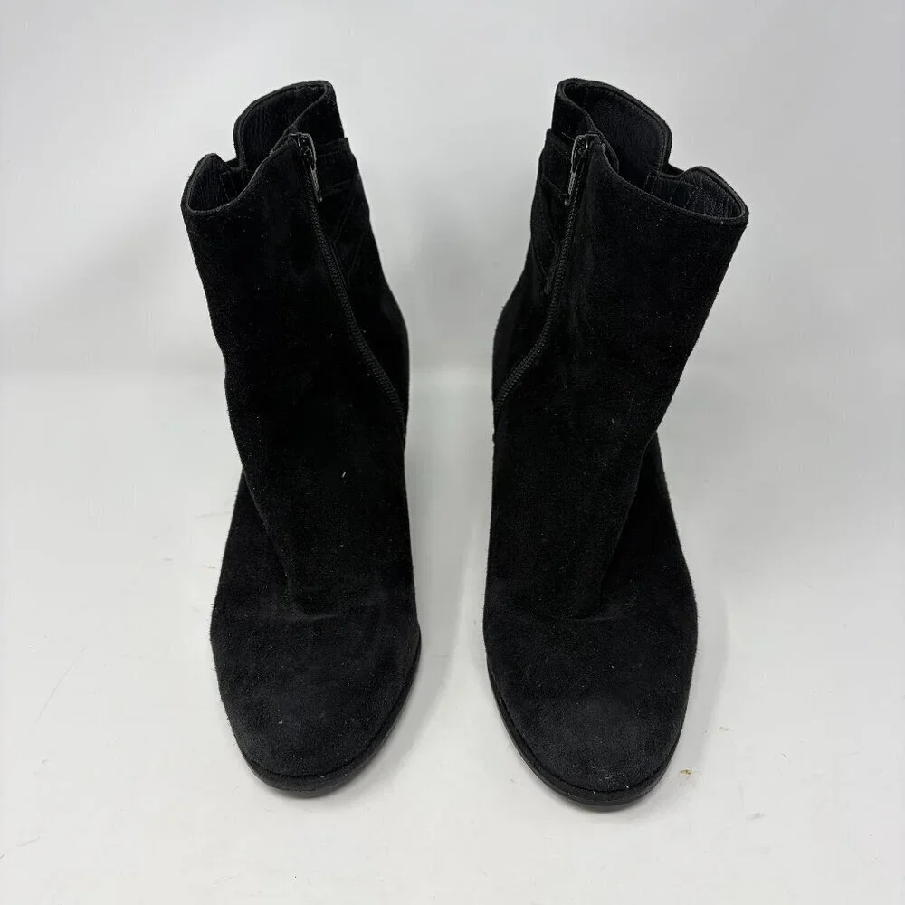 Stuart Weitzman women's suede Fitness wedges 8.5 M black ankle booties